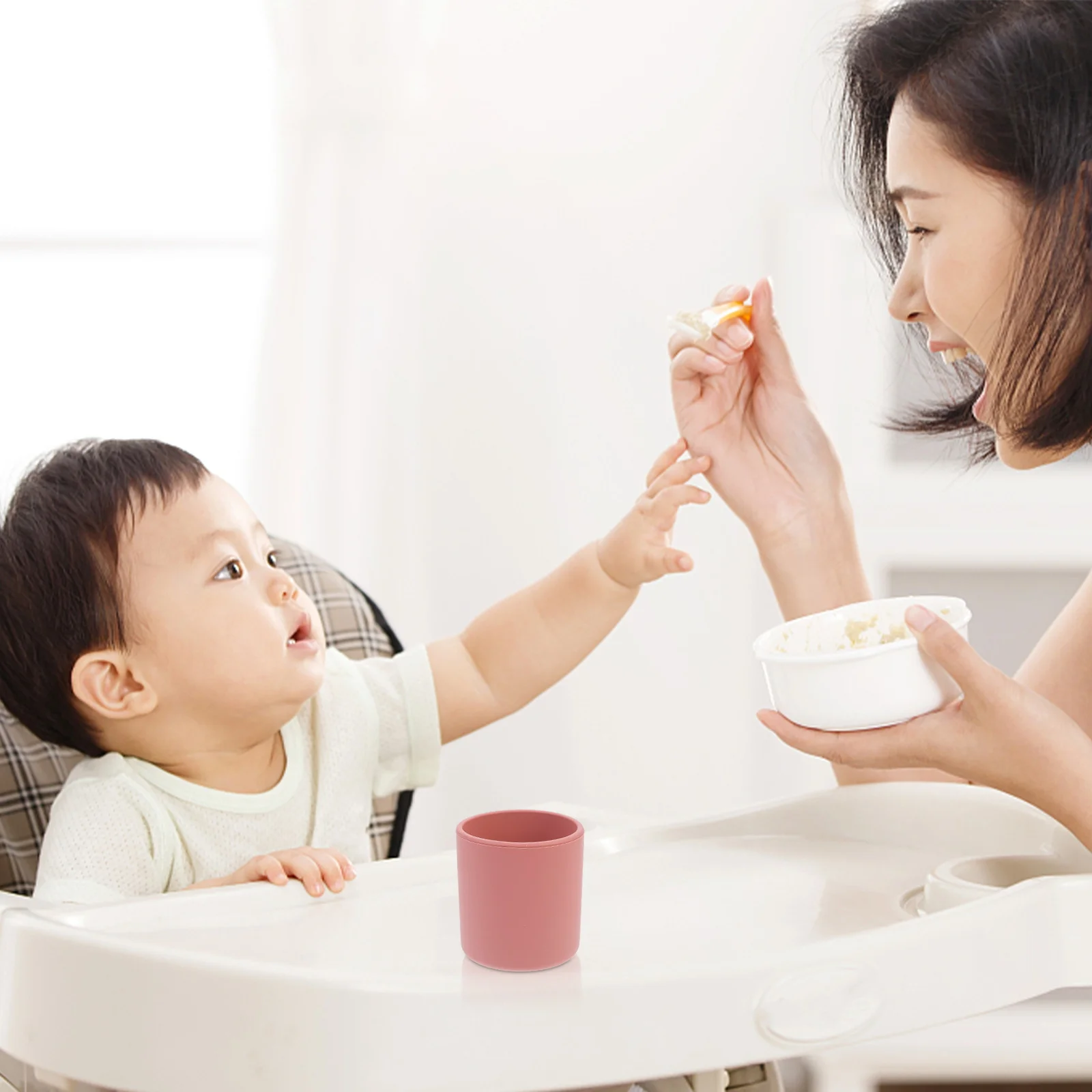

2pcs Kids Silicone Training Cup Baby Drinking Cup for Infants Ergonomic Durable Safe Food Grade Smooth Edges Protect Teeth