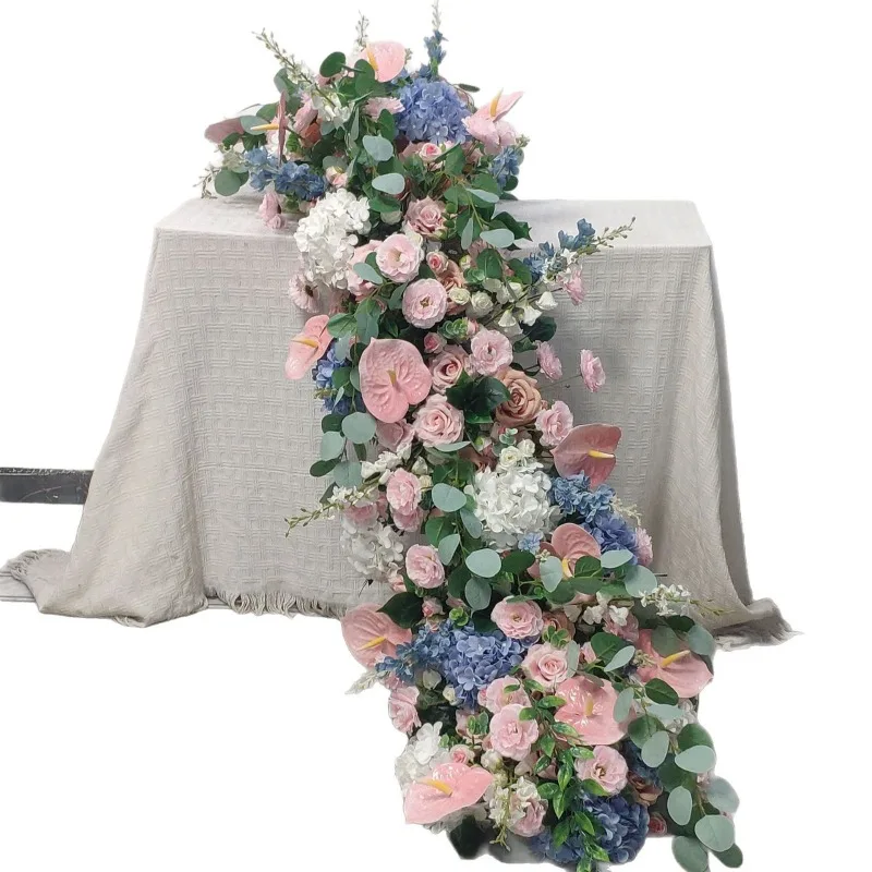 

simulation shopping mall window decoration props row flower arrangement wedding stage ornament
