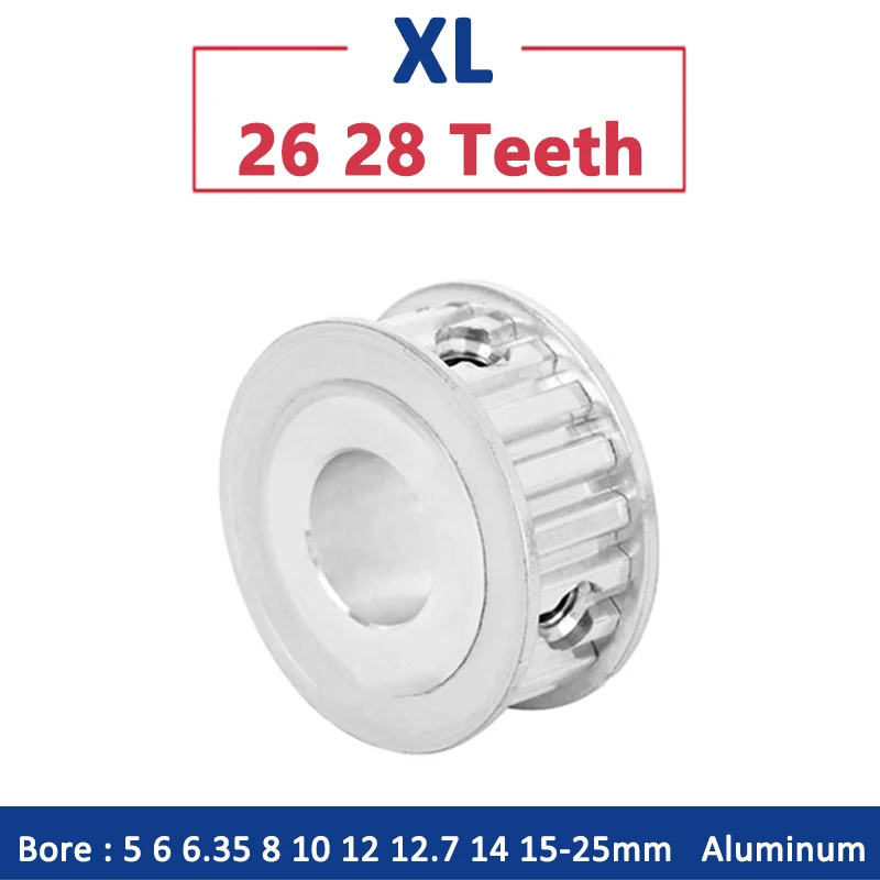 1pc 26 28 Teeth XL Timing Pulley 26T 28T Aluminium Synchronous Wheel Slot Width 11/14/16mm Bore 5 6 6.35 8 10 12 12.7 14 15-25mm