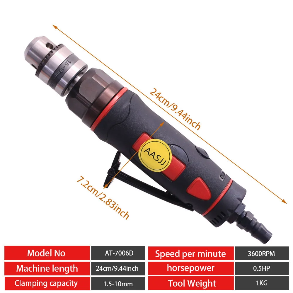 Air Drill Pneumatic Airplane Drill Aero Drill 0.5HP for Industrial Aircraft Airplane Repair 90 Degree Air Angle Drill