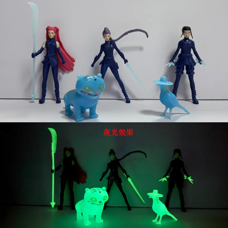

2025 New Kpop Demon Hunters Anim Figure Toy Derpys Tiger Rumi Mira Zoey Sussy Luminous Edition Figurine Doll For Fans Gift