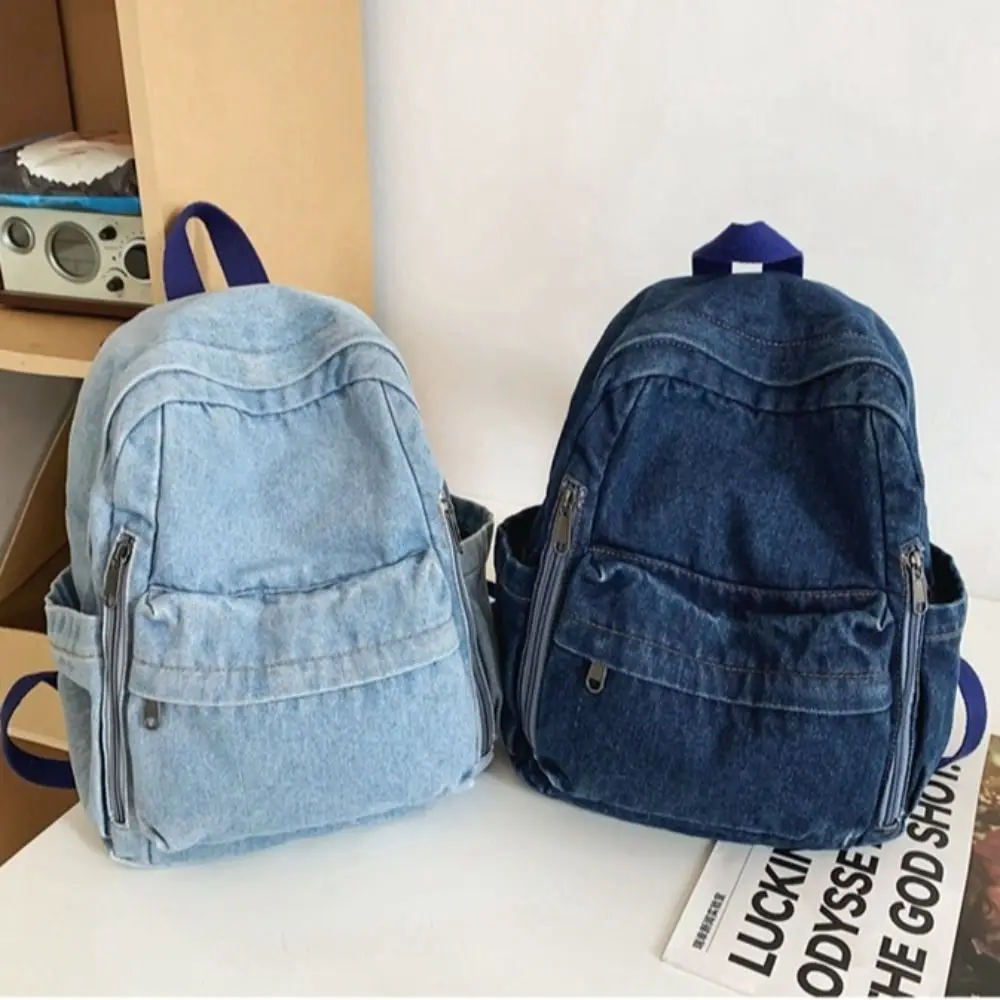 Washed Washed Denim Backpack Vintage Large Capacity School Bag Cartoon Breathable Student Laptop Bag Gifts - Aliexpress Deal