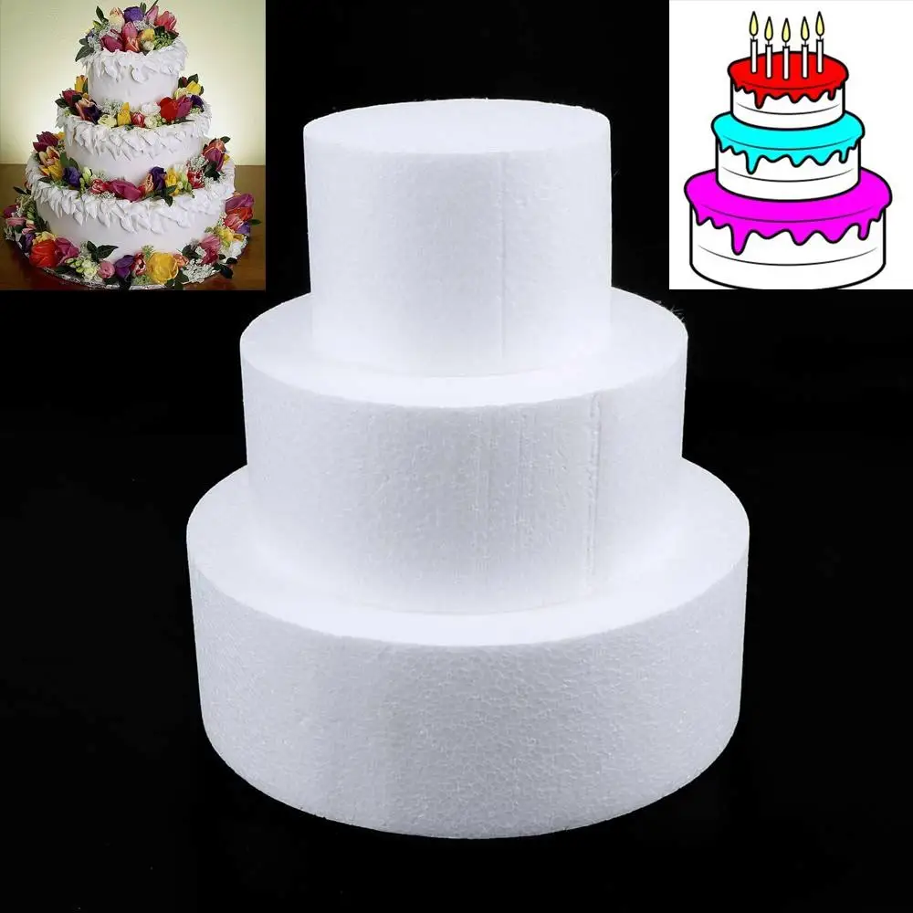 4/6/8 Inch DIY Party Round Decor Polystyrene Styrofoam Foam Cake Dummy Modelling Sugarcraft