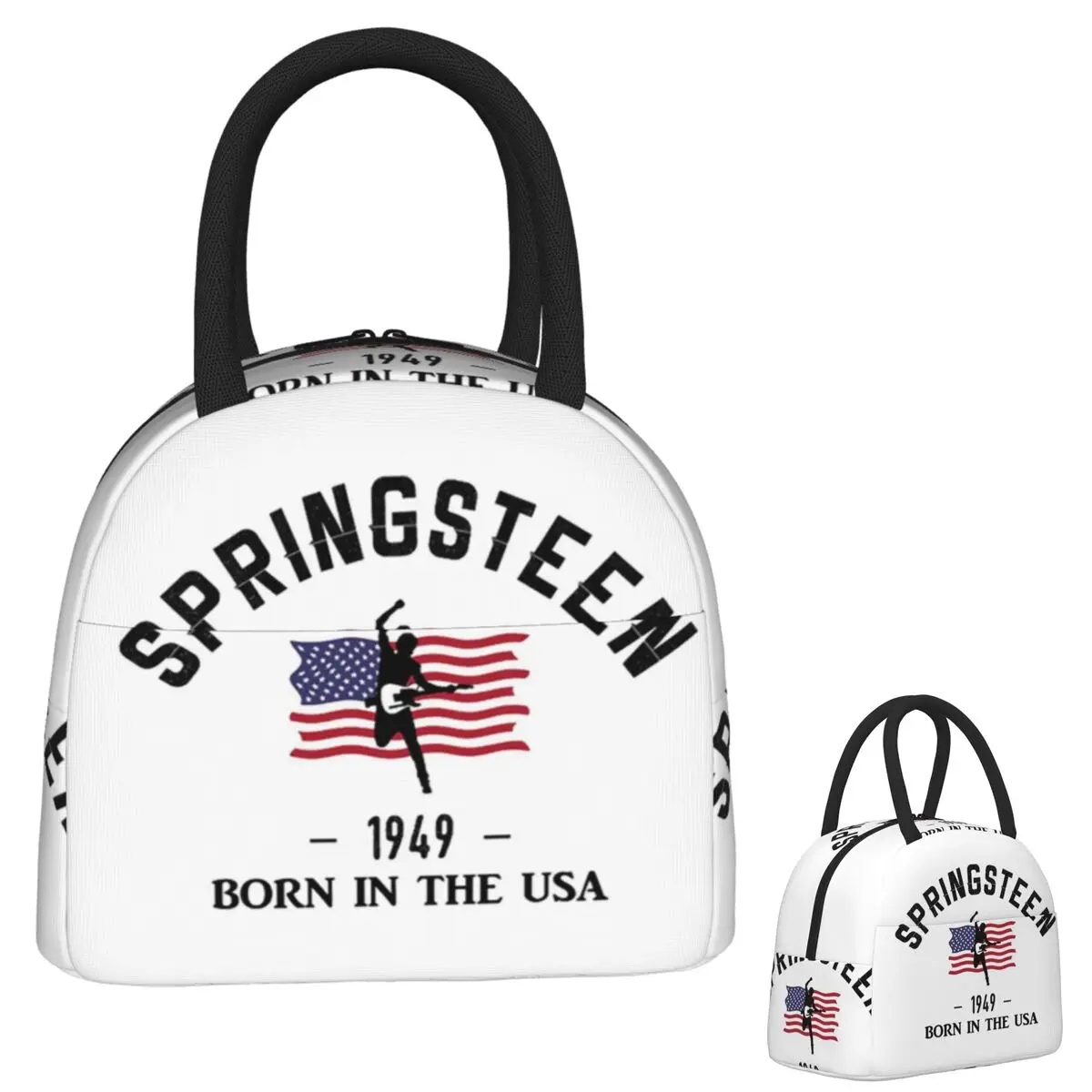 

Born In Usa Bruce Springsteen Insulated Lunch Bag for Women Kids Leakproof Food Boxes Thermal Lunch Box Tote