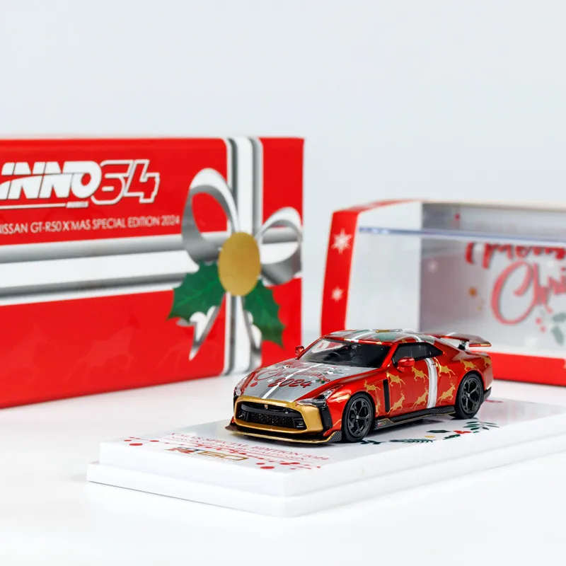 Diecast INNO 1:64 Scale GT R50 2024 Christmas Edition Alloy Car Model