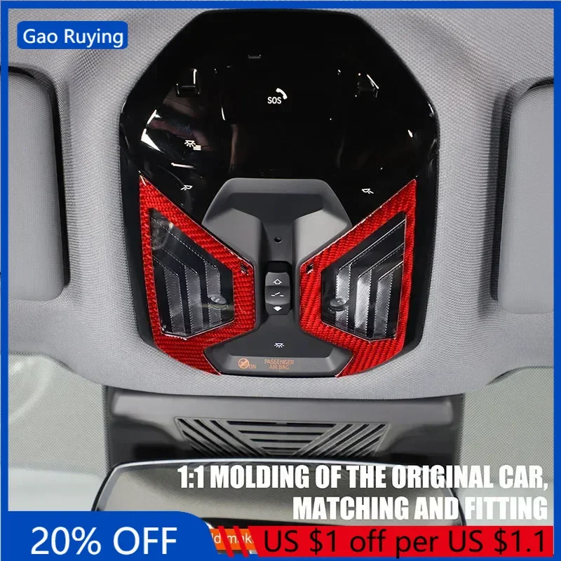 

Gao Ruying For BMW X3 G45 2025-2026 Soft Carbon Fiber Car Roof Reading Lamp Frame Cover Trim Sticker Car Accessories