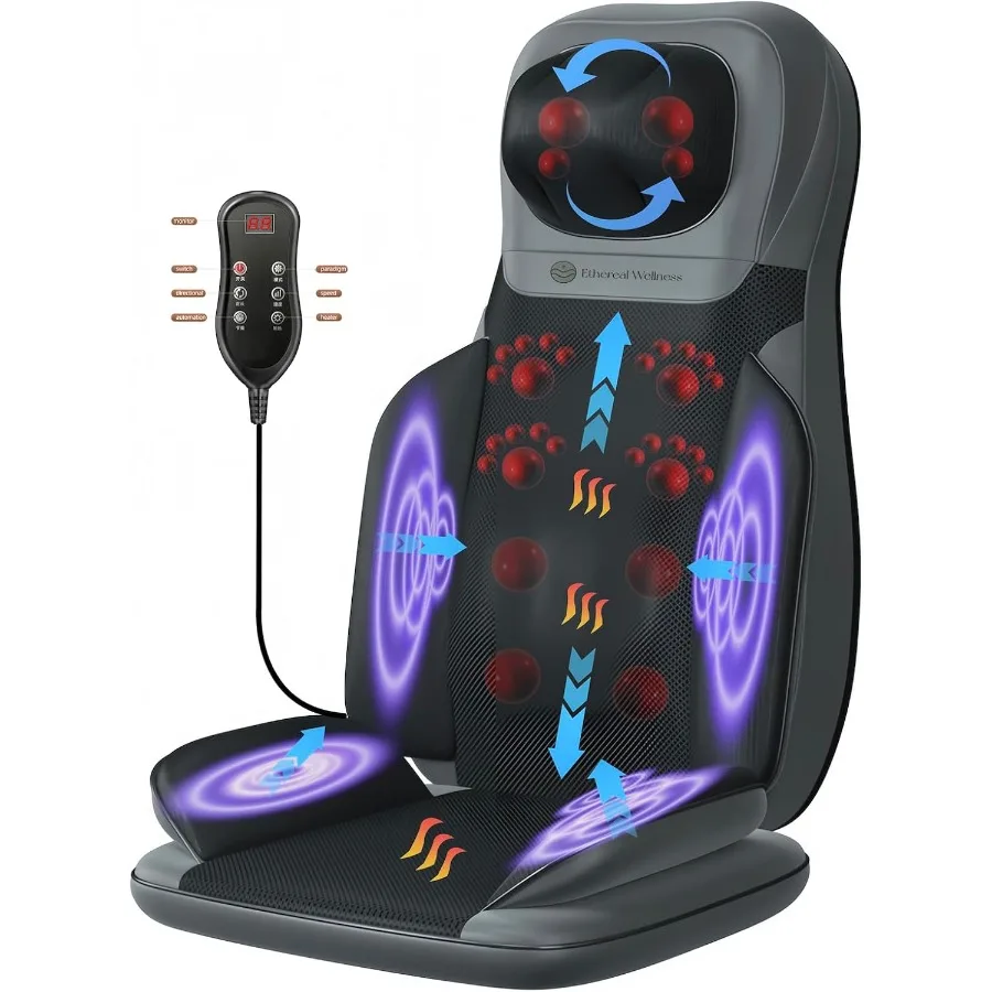 

Shiatsu Massage Chair with Heat Full Back Shiatsu and Rolling Comfortable Massage Chair Pad for Stress Relief Gift for her/him