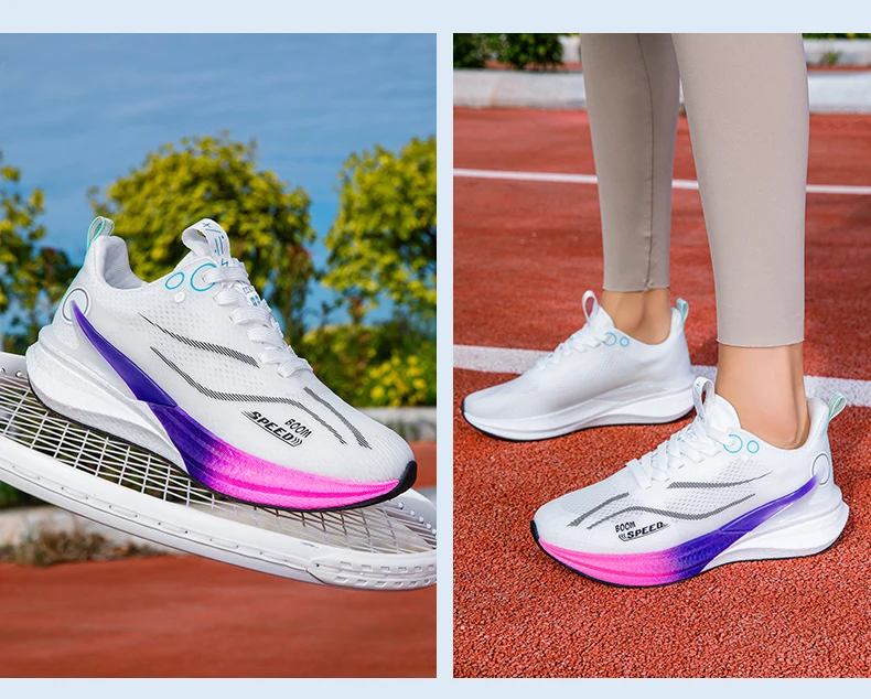 Carbonfaser-Laufschuhe mit atmungsaktivem Mesh und stabiler Sohle für Marathonrennen, Straßentraining, Herren und Damen, leicht und stoßdämpfend – Detail 10