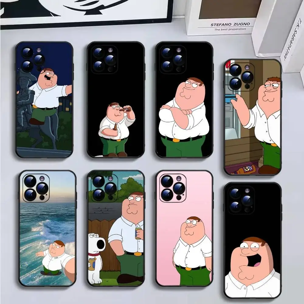 

F-Family Funny Guy Phone Case For iPhone17,16,15,14,13,12,11 Plus,Pro Max,Soft Black Cover