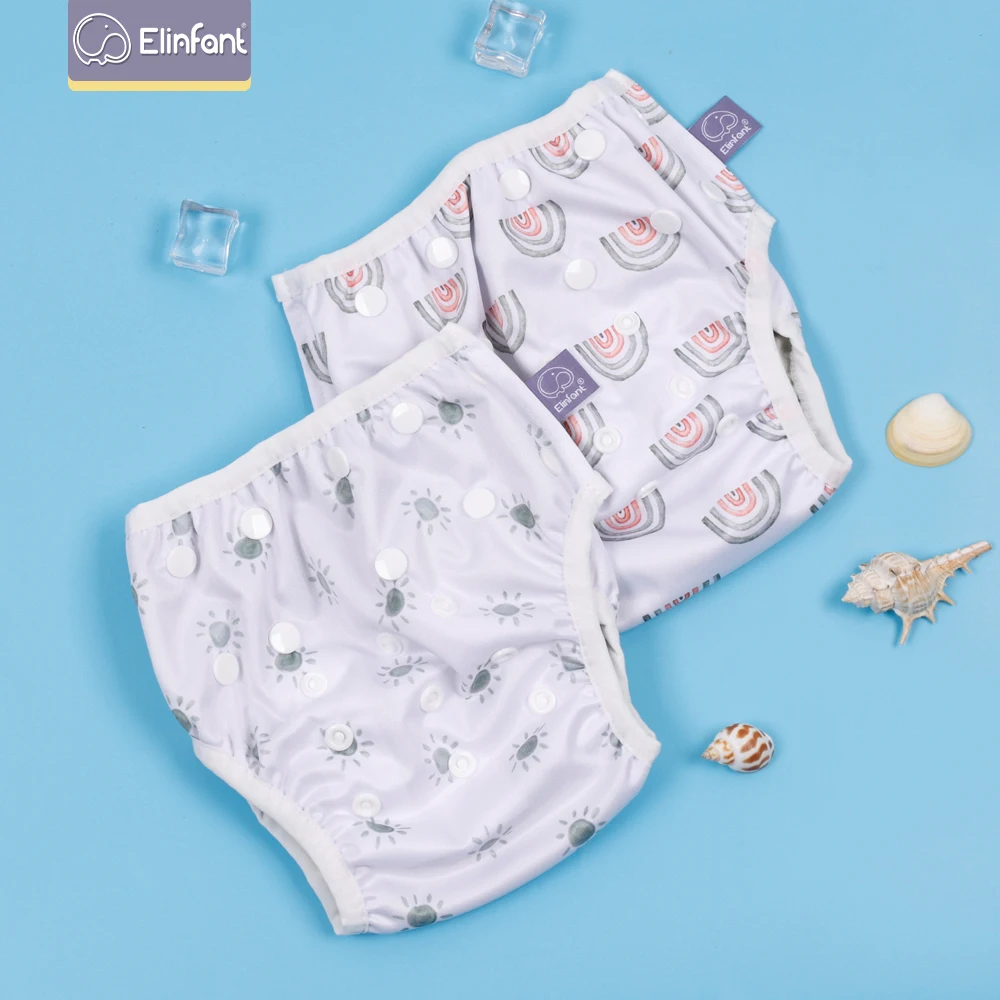 Elinfant 2PCS New Gray Mesh Cloth Inner Swimming Diaper For 3-15kg Waterproof Reusable Washable Breathable Swimming Pants