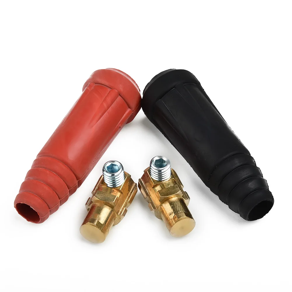 2pcs TIG Welding Cable Panel Male Connector Plug DKJ10-25 200Amp Euro Style Connection Quick Fitting Welding Machine