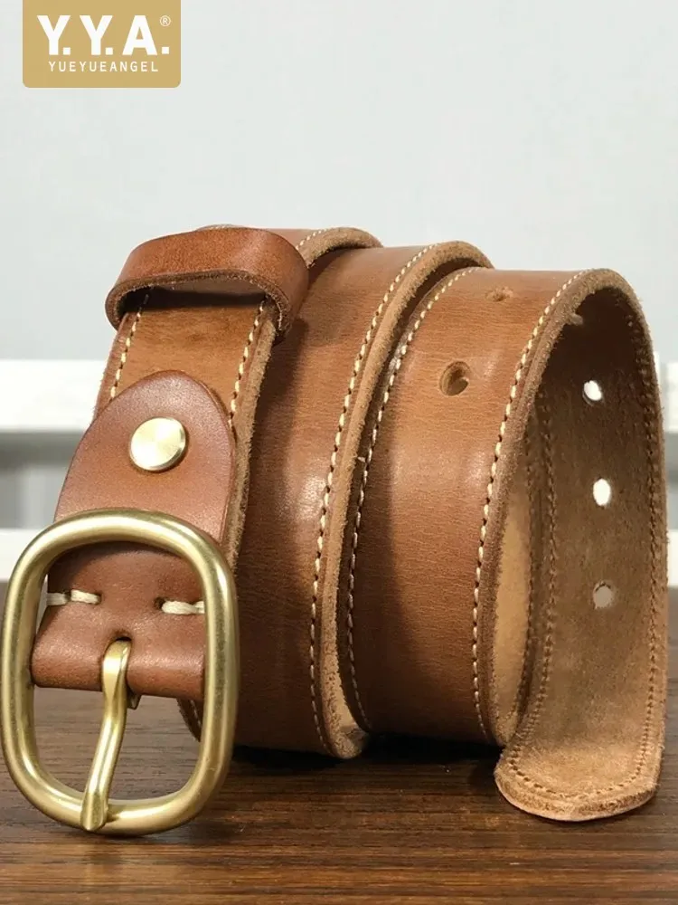 Women Brass Buckle Cowhide Genuine Leather Belt Fashion Accessory Strap For Pants Soft Leather Width 2.8cm Female Belts