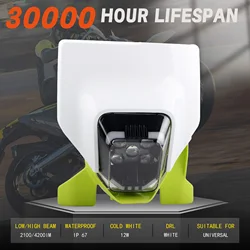 Motorcycle Motocross LED Headlight Headlamp Plate For Husqvarna TE FE TC FC 125 250 300 350 450 501 701 250i 300i Enduro
