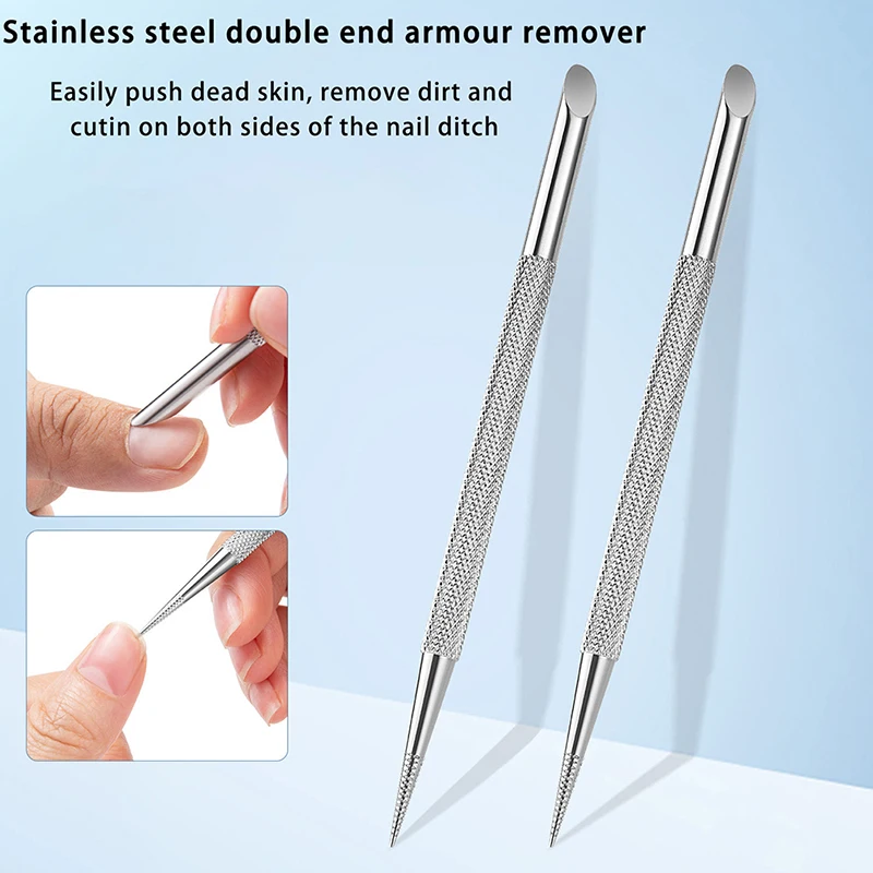 

1 PC Double-ended Stainless Steel Cuticle Pusher Nail Manicures Remover Manicure Sticks Tool for Nail Art