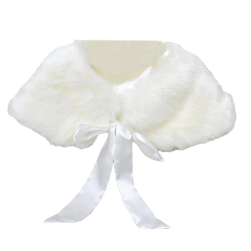 Elegant Plush Shawl for 3-10 Girls Adjustable Shoulder Wrap for Cosplay