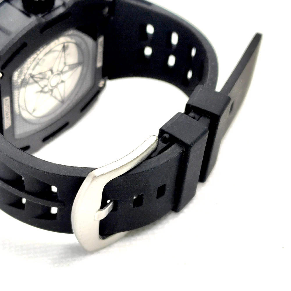 Calendário completo luminoso movimento automático tonneau dial luminoso à prova dwaterproof água moda relógios mecânicos para homem