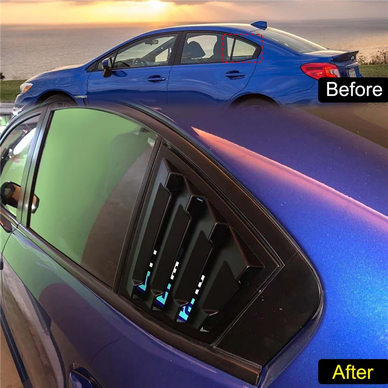 ماتي الأسود الجانب الخلفي تنفيس ربع نافذة كوة مصراع غطاء الكسوة لسوبارو WRX /WRX STI 2015-2021