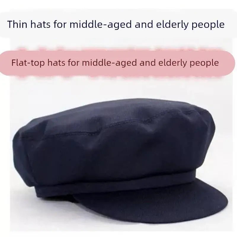 Men's Mid-aged And Elderly Flat Top Zhongshan Caps Autumn Winter Spring Summer Protective Headwear for Grandpa And Dad