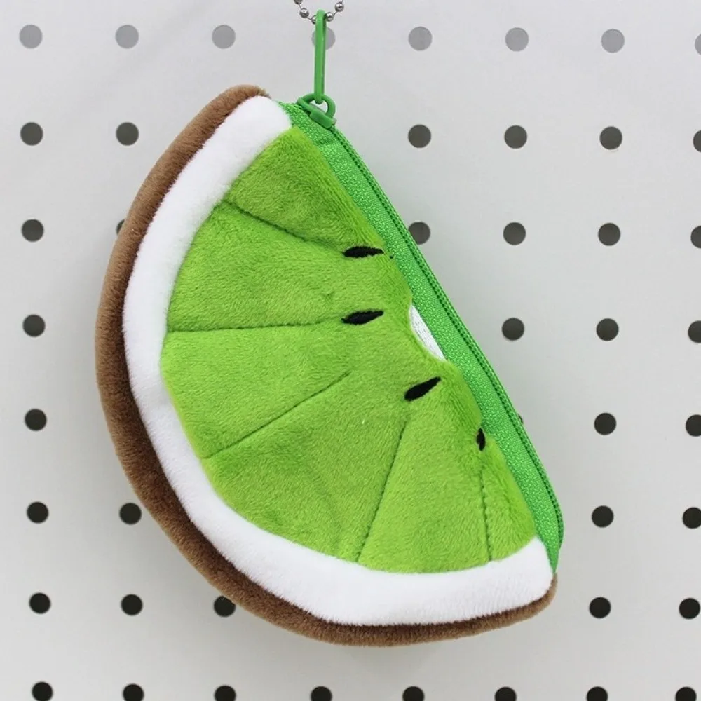 Gift Soft Watermelon Coin Purse Cute Keychain Charm Fruit Wallet Earphone Storage Zipper Cartoon Mini Card Bag Teens