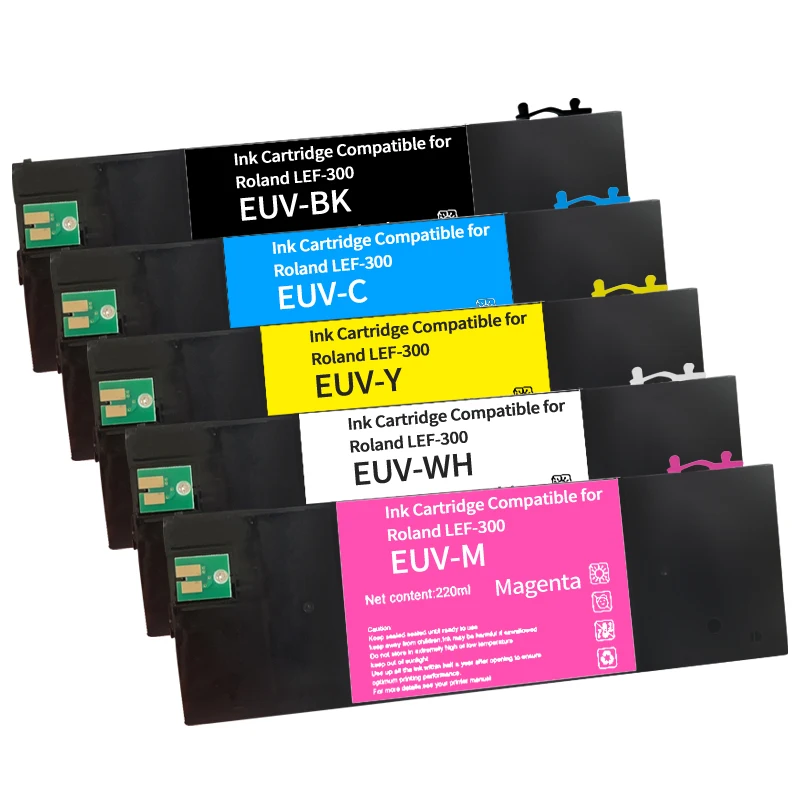 Refillable Ink Cartridge 220ML ECO-UV EUV EUV2 EUV3 EUV4 EUV5 For Roland LEF-20 LEF-10 LEF-12 LEF-300 LEC-330 LEC-300 LEC-540