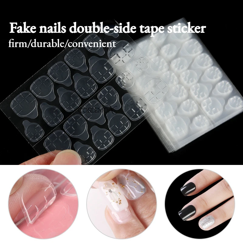 1/3/5/10/20 Sheets False Nails Sticker Transparent Double-Side Adhesive Tapes Press on Fake Nail Tip Extension Stick Makeup Tool