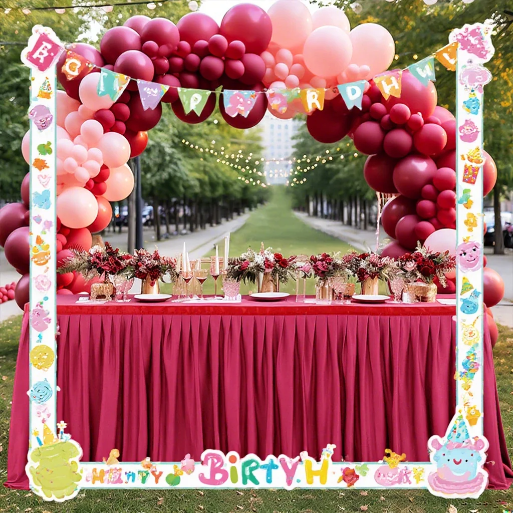 

Table Skirt Table Cover Pleated Rectangle Table Decoration Party Wedding Birthday Party Holiday Conference Dessert Decoration