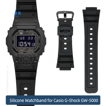 카시오 G-Shock GW-5000,GLS-5600,GW-M5610,G-5600,GW-B5600,GLX-5600,GB-5600 시리즈용 실리콘 시계 밴드, 팔찌 스트랩 밴드, 16mm