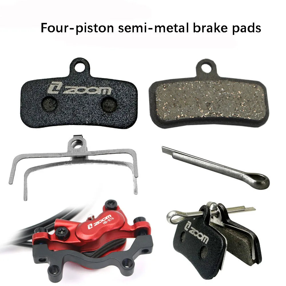 Brake Pad Bike Hydraulic Disc Four-piston Brake Pads Semi-Metallic Cycling Brake Pads For universal