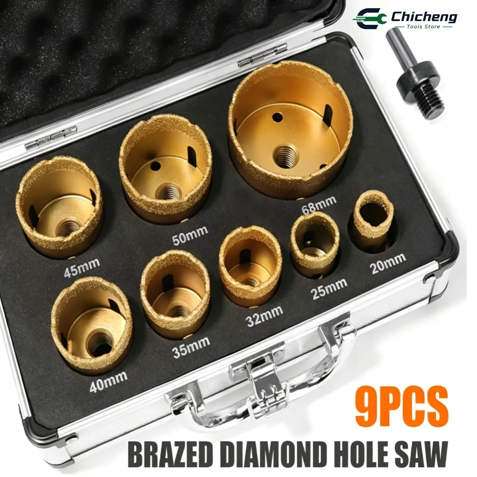 9PCS M14 Diamond Core Bit Set For Stone Granite Glass Marble Angle Grinder Bit Porcelain Tiles Crowns Set Matel Crowns