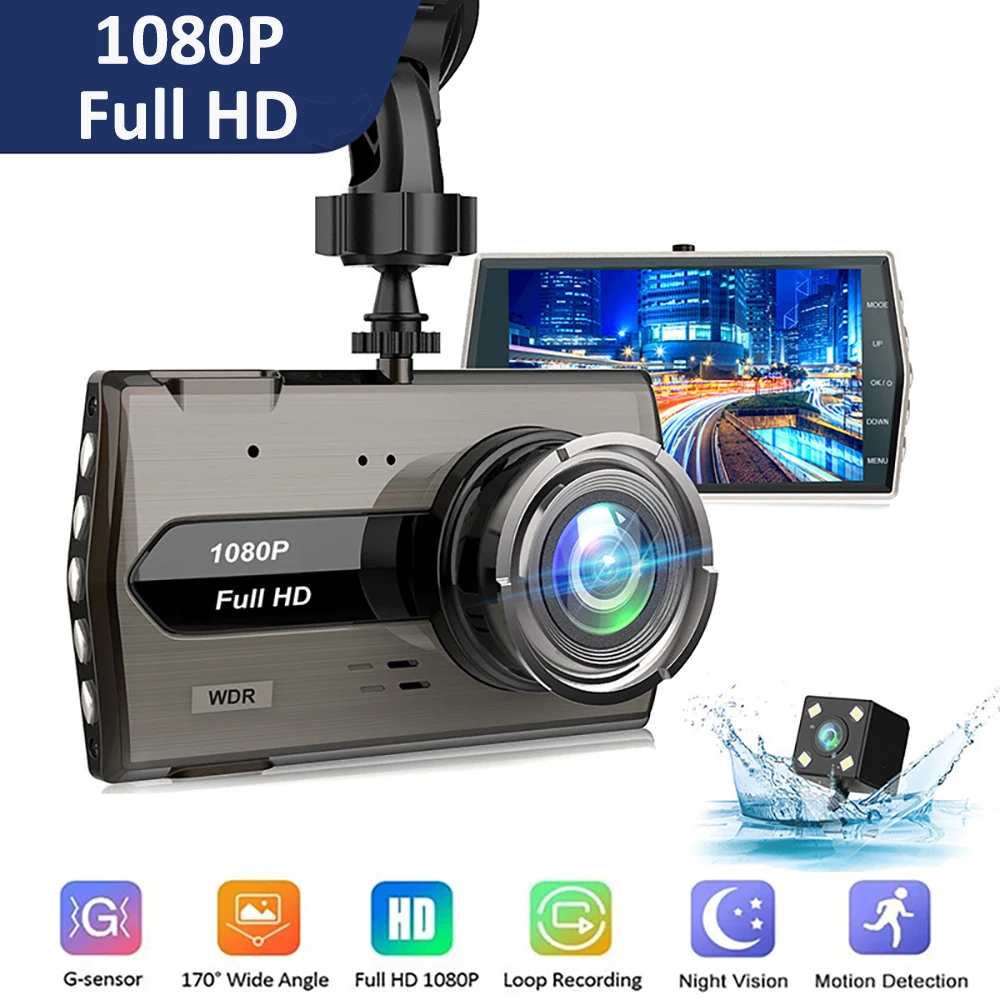 Car DVR 1080P Full HD Dash Cam Rear View Car Camera Video Recorder Vehicle Black Box Night Vision Auto Dashcam Car Accessories