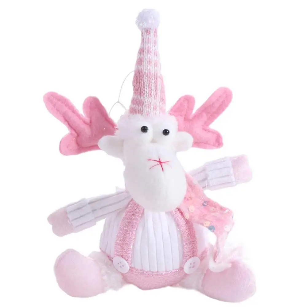 

Tabletop Doll Christmas Plush Snowman Doll Realistic Fluffy Knitted Elk Snowman Doll Cartoon Ins Christmas Pink Doll Decorations