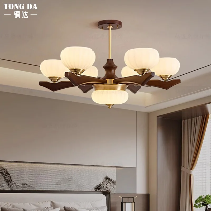 

Medieval style living room chandelier, black walnut, modern medieval cream style hall ceiling