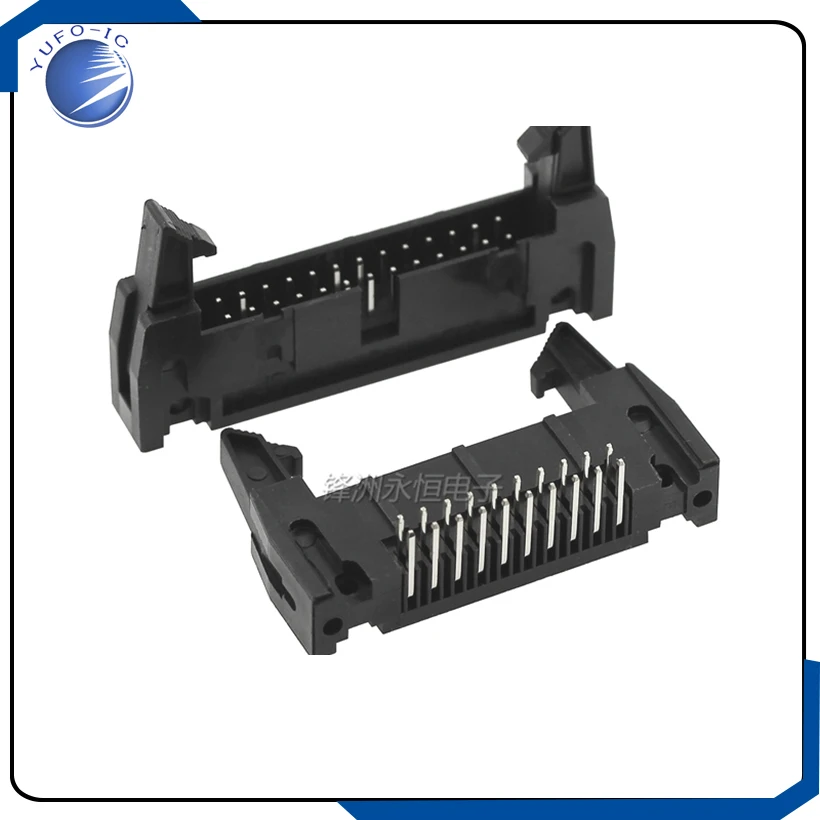 10 قطعة DC2-8/10/14/16/20/26/30/34/40/50/64P 2.54 مللي متر صف مزدوج الزاوية اليمنى دبوس تباعد القرن موصل #2