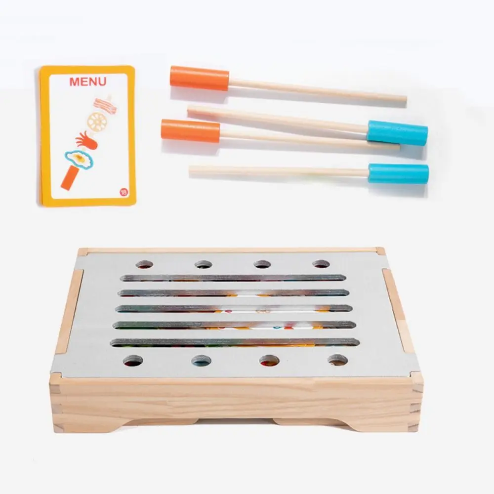 Madeira fingir jogar brinquedos de cozinha simulação comida jogar casa simulado churrasco conjunto montessori miniatura crianças fingir cozinhar brinquedo