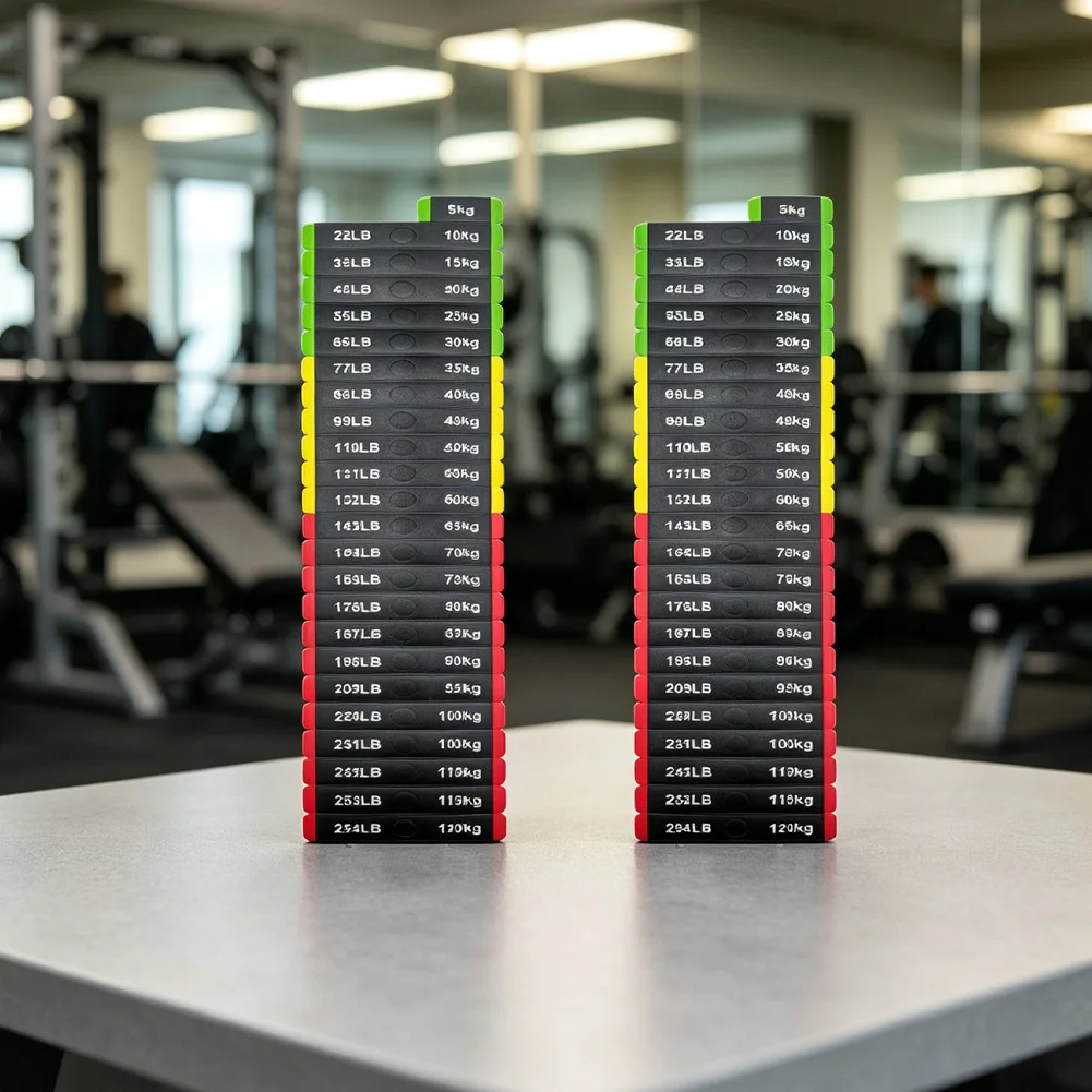 Plastic Weight Stack Sticker Kit 2pcs for Home Gym Use 5kg to 120kg Increments Waterproof Wear Resistant Labels
