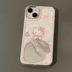 Kawaii postać z Anime KTcat etui na telefon Cute Cartoon iPhone 13/14/15Promax Hello Kitty antyupadkowy futerał ochronny na telefon