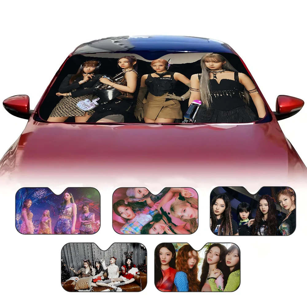 K-KPOP A-Aespas 앞 유리 차양 자동차 SUV 트럭 앞 창 차양 액세서리 바이저 보호대 쉴드 커버