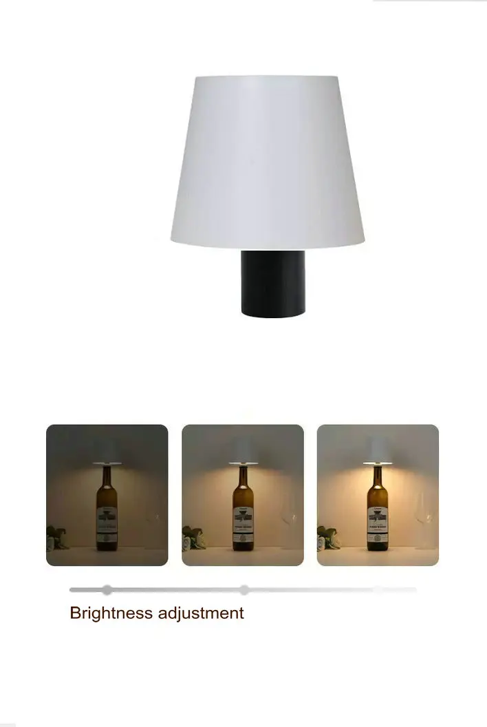 

Rechargeable Wine Bottle Light Head Portable LED desk Lamp w/RGBW Remote controller Cordless Table Lamp f/Dining Room Nightstand