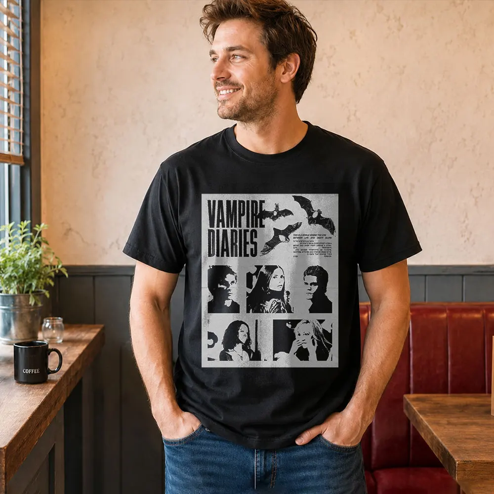 Buffy Inspired Graphic T-Shirt, 0811 Vintage Vampire Slayer Print Tee, Retro Horror Series Short Sleeve Casual Shirt US Size Top