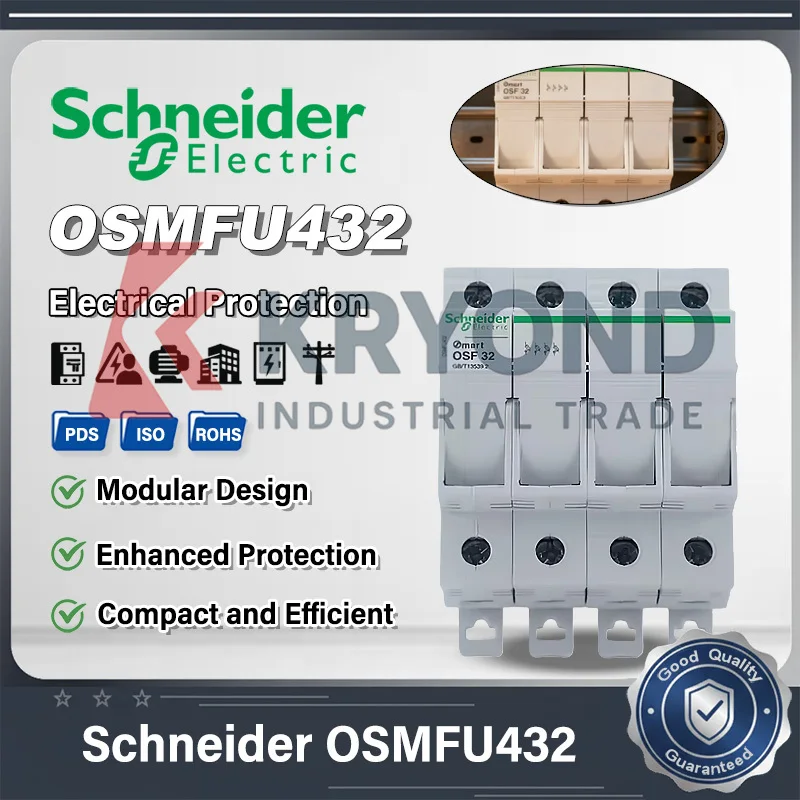 

Schneider OSMFU132/232 Fuse Holder 1/2/3/4P Rail Mount Base for Fuse Cartridge High Quality and Durable Fuse Protection