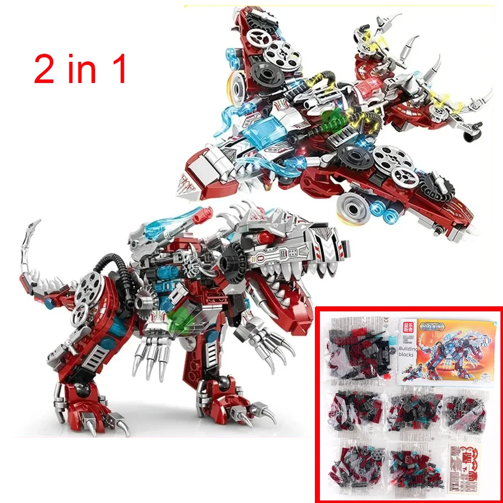 

2 in 1 Jurassic Mechanical Indominus Rex Dinosaur World Model Building Blocks City Fighter Dino Park Bricks Children Toys Gifts