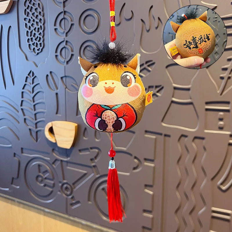 Chiński Nowy Rok Szczęśliwy Koń Pluszowy Brelok z Frędzlem Dekoracja Zodiakalny Figurka Kucyka Dekoracja Domu Miękki
