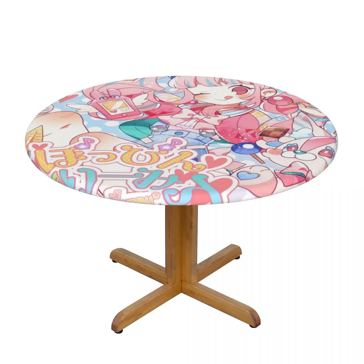 Custom Disney Cartoon Sugarbunnies Sanrio Japan Anime Tablecloth Round Elastic Waterproof Table Cloth Cover for Banquet