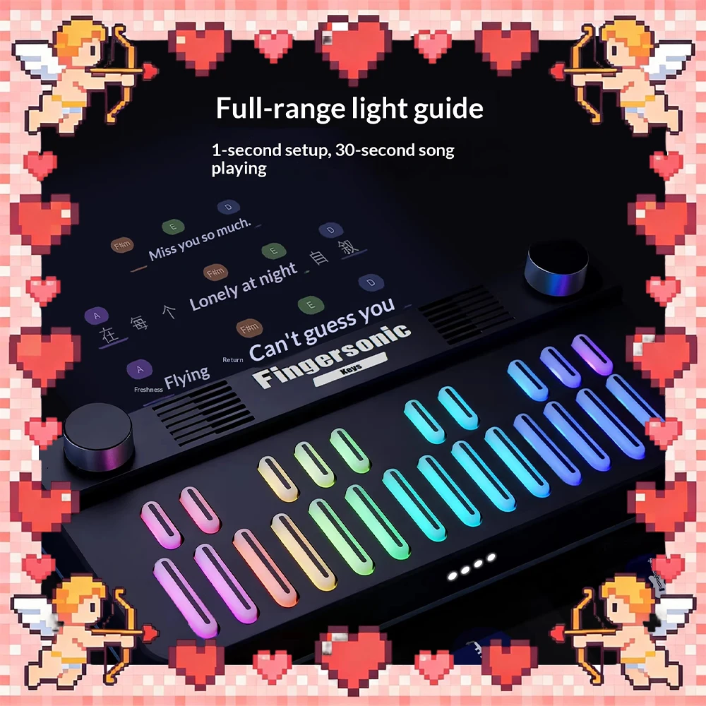 SamiCK Fingersonic Music Keyboard Play Chords With One Key Intelligent FollowUp Entertainment Keyboard 3.5mm Stereo Type-C Gift