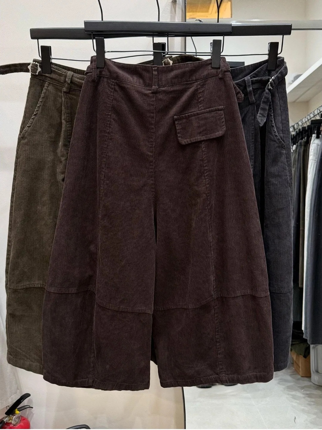 Korean Style Autumn Fashion plus Size Wide Leg Corduroy Seven Inch Pants Women Small Size Slim Balloon Casual Boot Pants