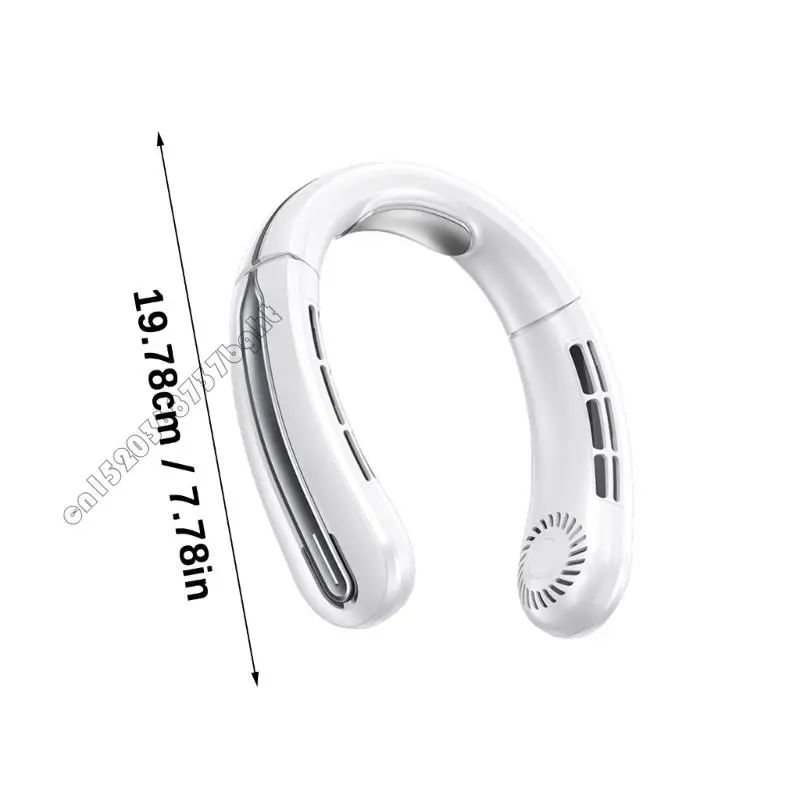 مروحة محمولة يمكن ارتداؤها قابلة لإعادة شحنها للنساء الرجال 5 سرعات عديمة النزف المنزل 4xfb #6