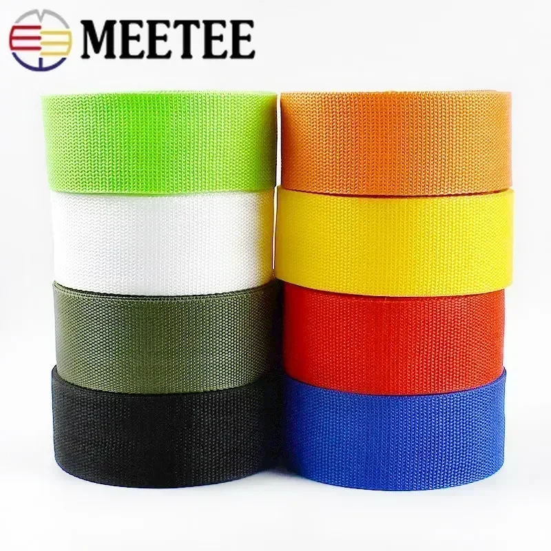 Meetee 5Meter 20-50mm Polypropylene PP Nylon Webbing Ribbon for Belt Strap Dog Collar Harness Outdoor Band Garment Shoes Tape