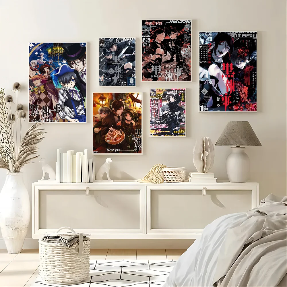 1 قطعة أنيمي الأسود بتلر المشارك ورقة طباعة غرفة المعيشة المنزلي غرفة نوم مدخل بار مطعم مقهى الفن اللوحة الديكور