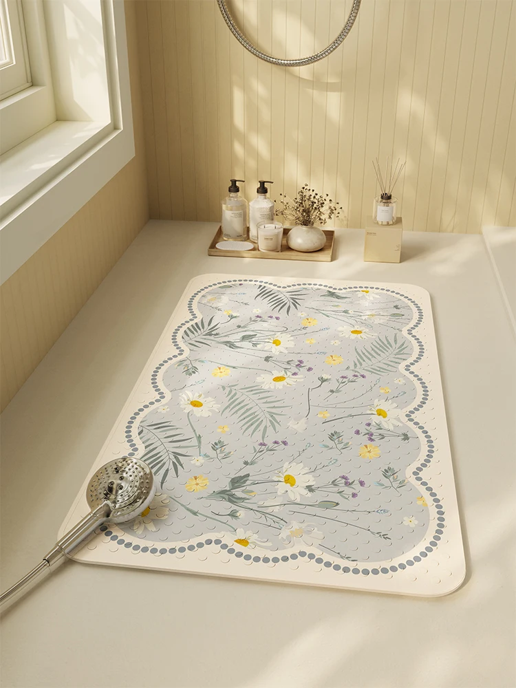 

Водонепроницаемый коврик для ванной комнаты, туалета, душа, специальный противоскользящий клейкий коврик для душа, декоративный квадратный напольный коврик из ПВХ для дома