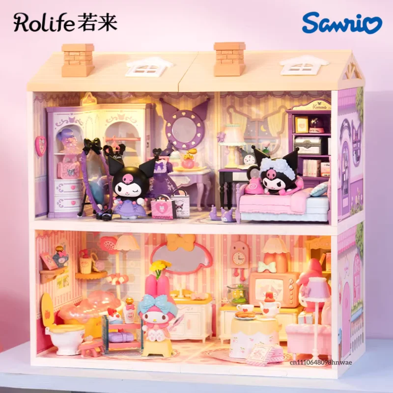 

Конструктор Rolife Sanrio Super World Series: Модель комнаты Куроми и Май Мелоди для сборки, украшение, подарок для детей